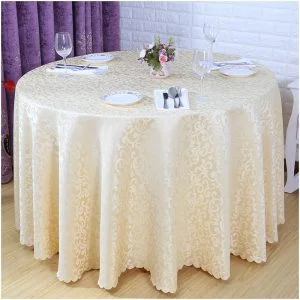 Nappe Ronde Beige Jacquard