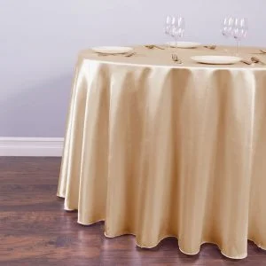 Nappe Ronde Satin Champagne