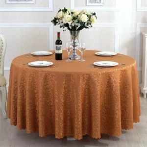Nappe Ronde Marron Jacquard Nappe Ronde Marron Jacquard