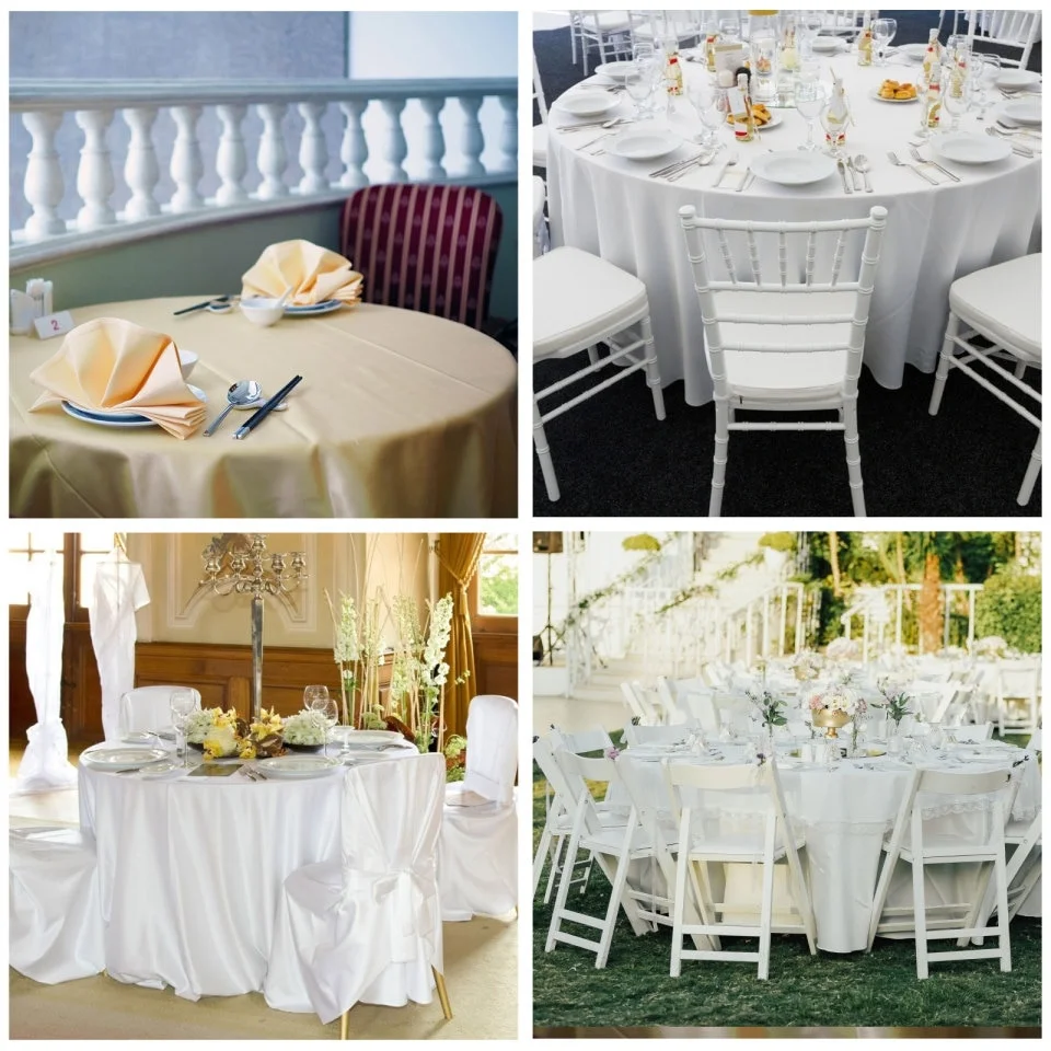 Nappe Ronde Satin Blanche
