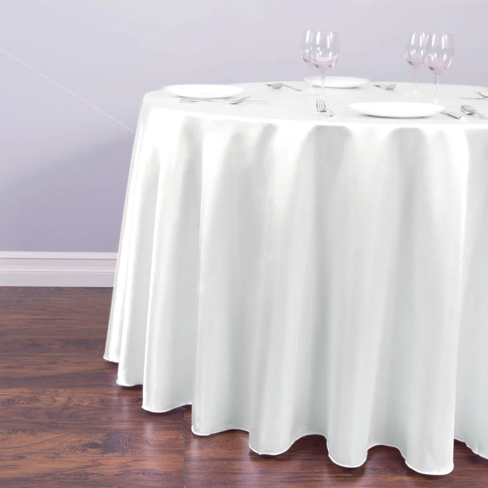 Nappe Ronde Satin Blanche