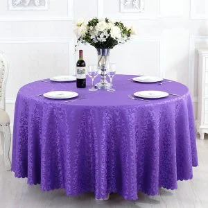 Nappe Ronde Violette Jacquard Nappe Ronde Violette Jacquard