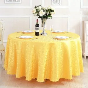 Nappe Ronde Jaune Jacquard