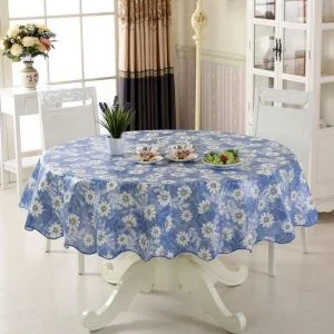 Nappe Ronde Toile Cirée Bleu