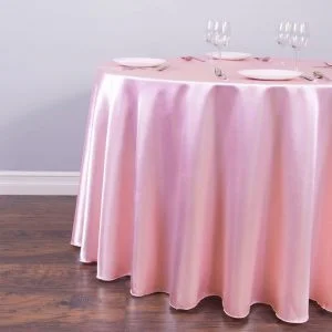 Nappe Ronde Satin Rose