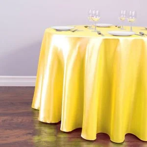 Nappe Ronde Satin Jaune