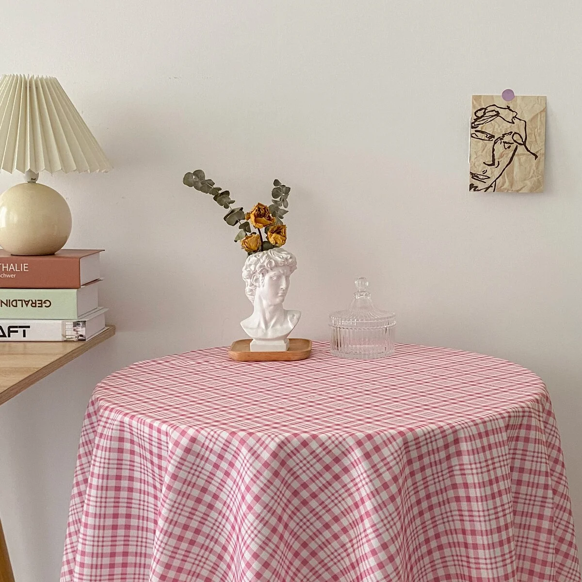 Nappe Ronde Vichy Rouge